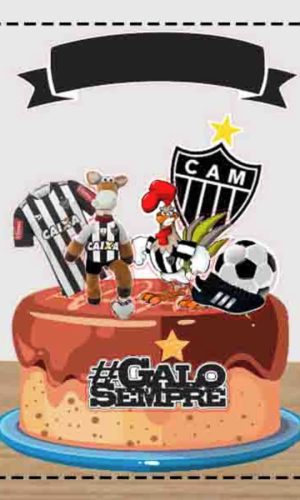 Topo de Bolo Futebol T0064 - Arquivo Digital