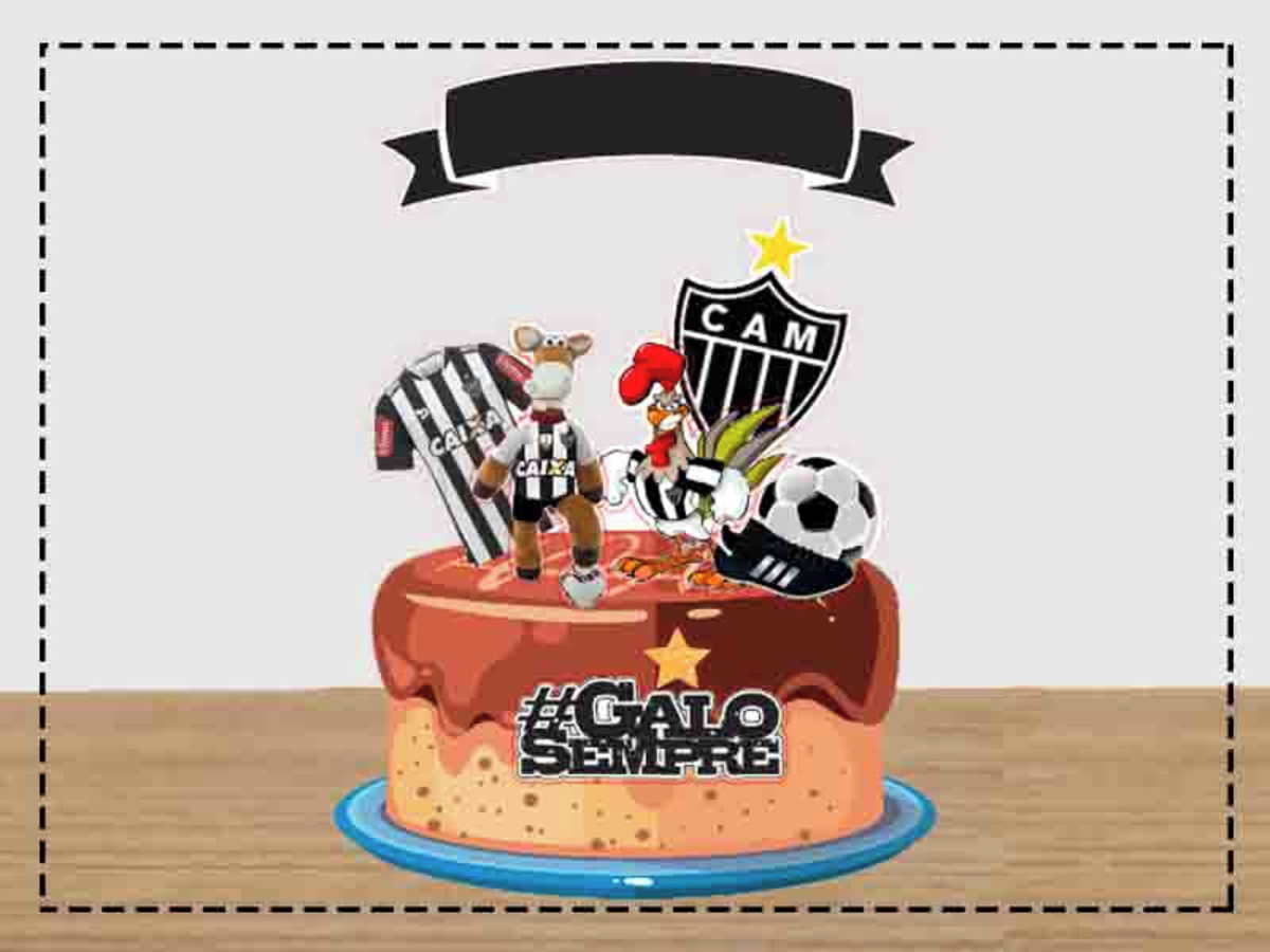 Topo de Bolo Futebol T0064 - Arquivo Digital