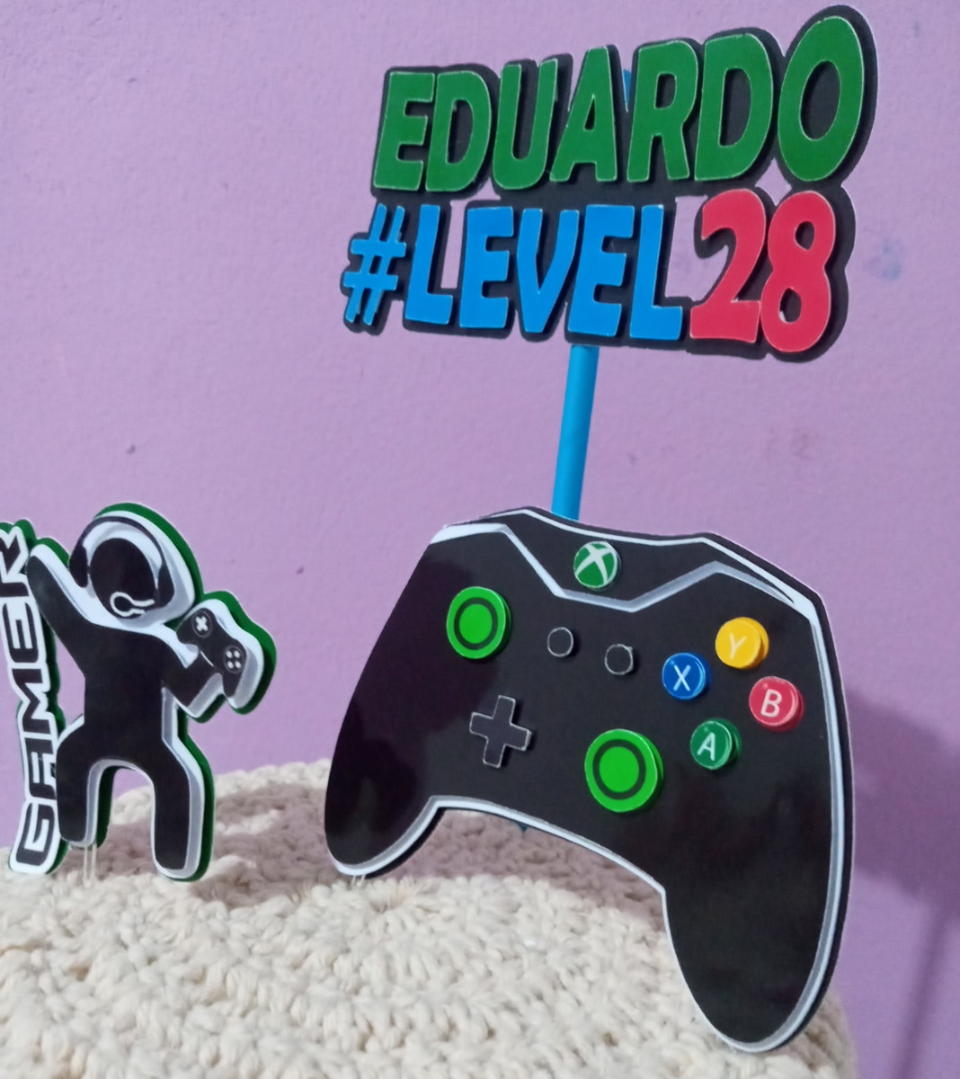 Topo de Bolo Gamer em Camadas