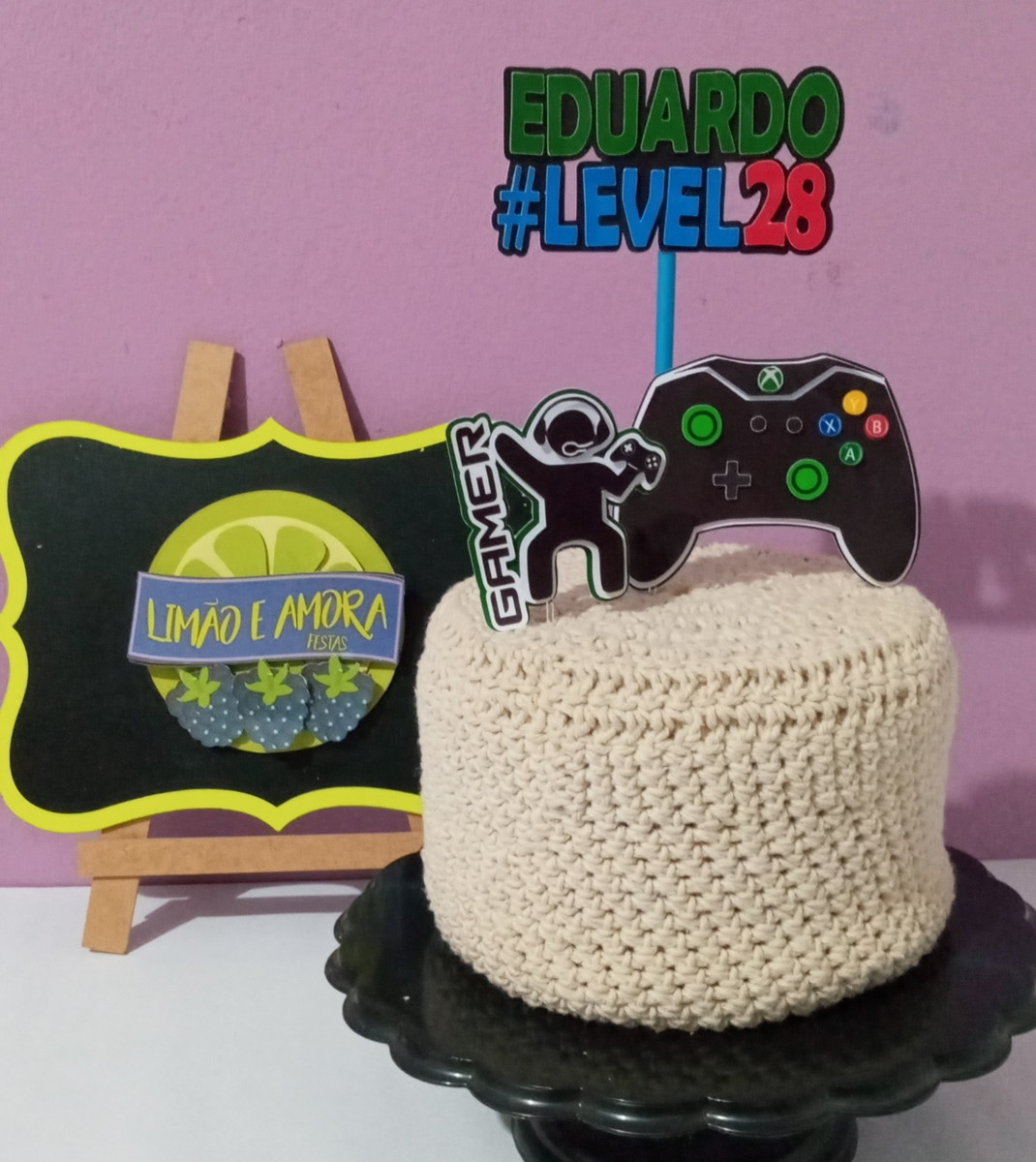 Topo de Bolo Gamer em Camadas - Imagem 3