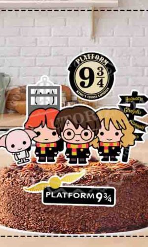 TOPO DE BOLO HARY POTTER CUTE - ARQUIVO DIGITAL