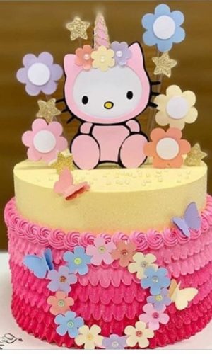 Topo de Bolo Hello Kitty em Camadas - Arquivo de Corte