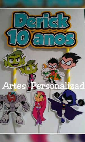 Topo de bolo Jovens Titãs