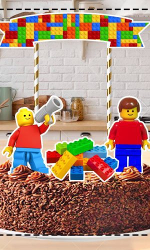 TOPO DE BOLO LEGO - ARQUIVO DIGITAL