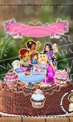 TOPO DE BOLO LEGO FRIENDS - REF 1226 ARQUIVO DIGITAL