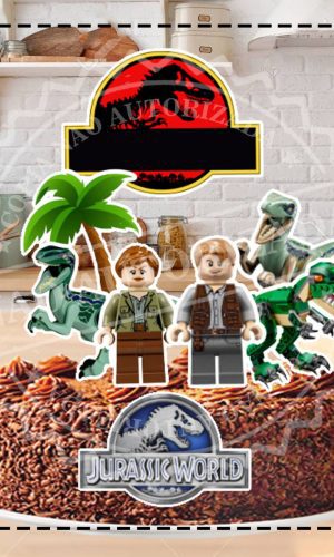 TOPO DE BOLO LEGO JURASSIC WORLD - ARQUIVO DIGITAL