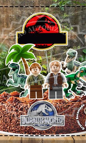 TOPO DE BOLO LEGO JURASSIC WORLD - REF 2984 ARQUIVO DIGITAL