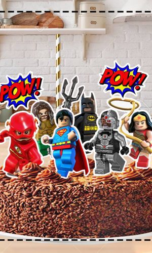TOPO DE BOLO LEGO LIGA DA JUSTIÇA - ARQUIVO DIGITAL