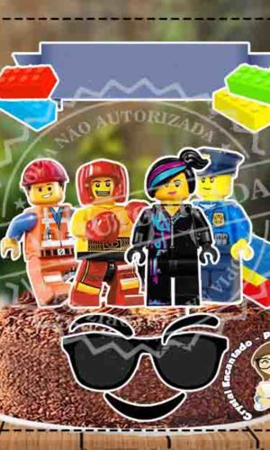 TOPO DE BOLO LEGO MOVIE - REF 1229 ARQUIVO DIGITAL