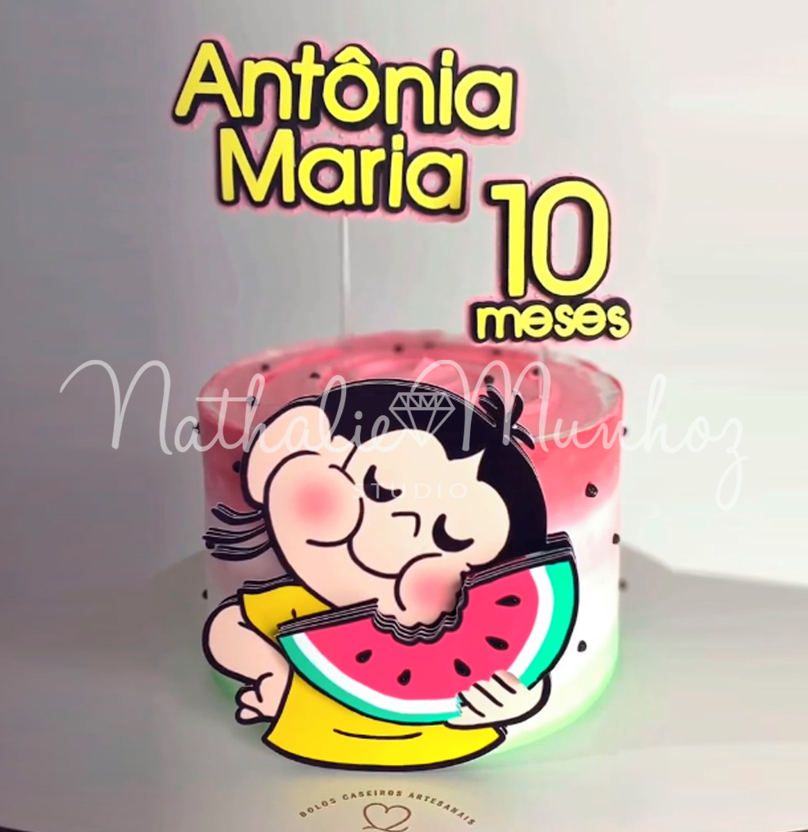 Topo de Bolo Magali Melancia- em Camadas - Arquivo de Corte - Imagem 2