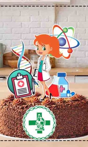 TOPO DE BOLO MEDICINA MULHER RUIVA- ARQUIVO DIGITAL