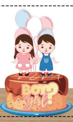 Topo de Bolo Menina ou Menino T0029 - Arquivo Digital