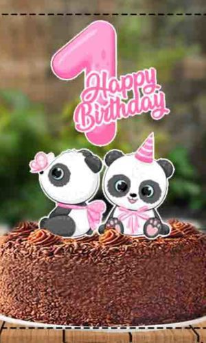 TOPO DE BOLO MESVERSARIO PANDA - REF 3688 ARQUIVO DIGITAL