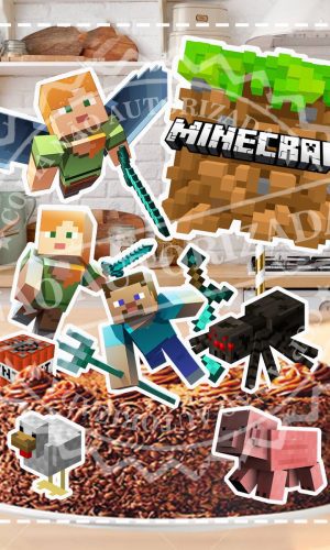TOPO DE BOLO MINECRAFT - ARQUIVO DIGITAL
