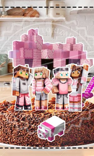 TOPO DE BOLO MINECRAFT MENINA - ARQUIVO DIGITAL