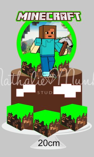 Topo de Bolo - Minecraft Nuvens - Arquivo de Corte