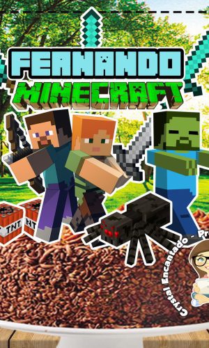 Topo de Bolo Minecraft - Ref 0499 Arquivo Digital