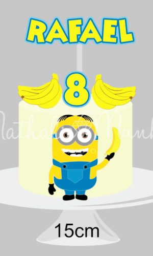Topo de Bolo - Minion Banana - Arquivo de Corte