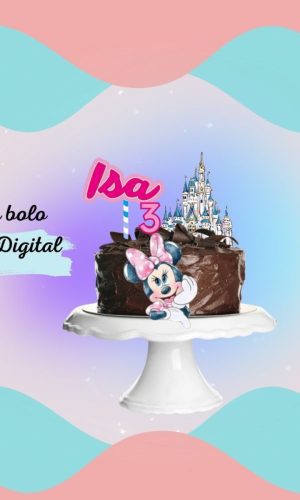Topo de Bolo Minnie Aquarela - Arquivo Digital
