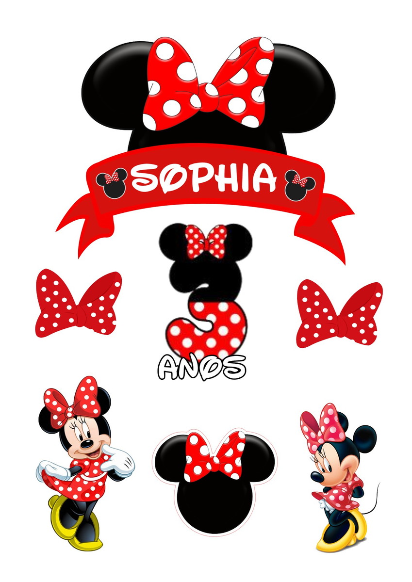 Topo de Bolo Minnie Vermelha - Imagem 3