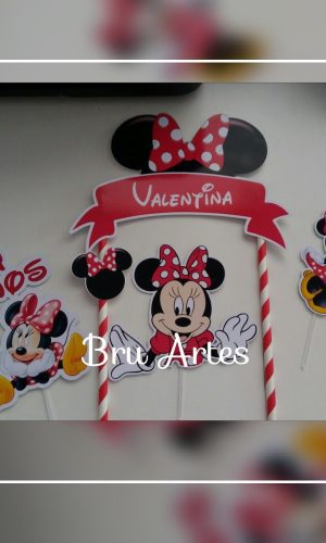 Topo de Bolo Minnie Vermelha
