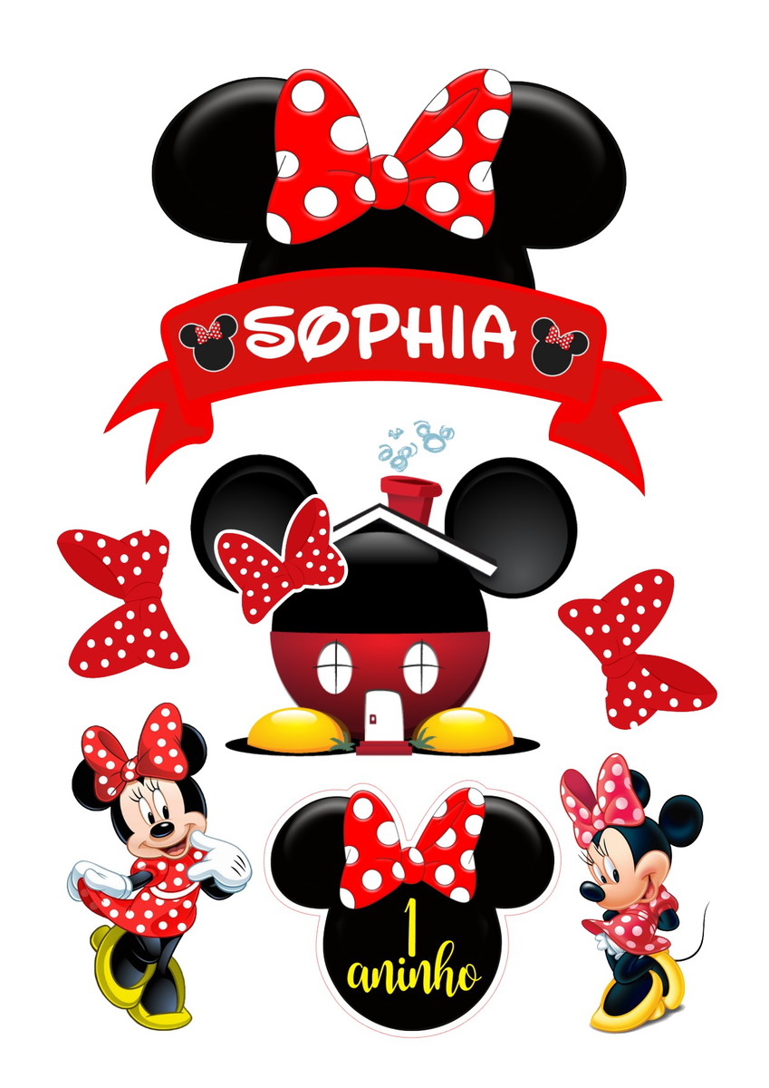 Topo de Bolo Minnie Vermelha - Imagem 2