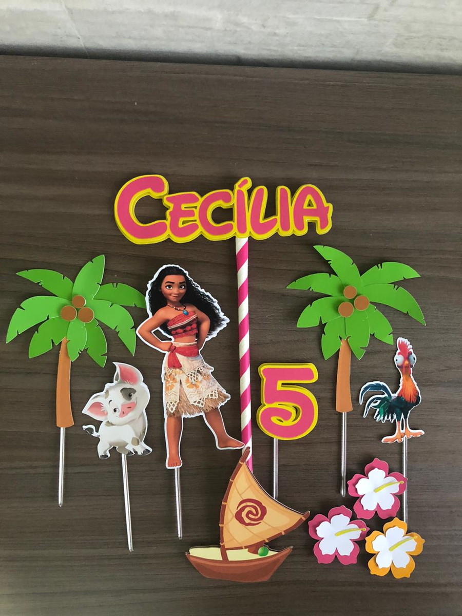 Topo de Bolo Moana - Imagem 2