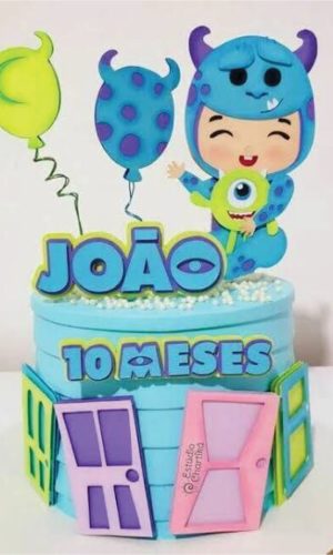 Topo de Bolo Monstros Sa Baby Arquivo de Corte
