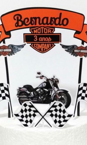 Topo de bolo Moto Harley