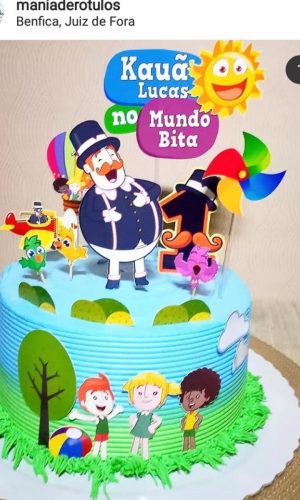 Topo de Bolo Mundo Bita