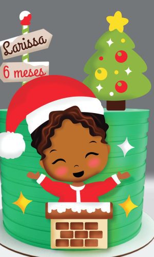 Topo de Bolo Natal Menina - Arquivo de Corte