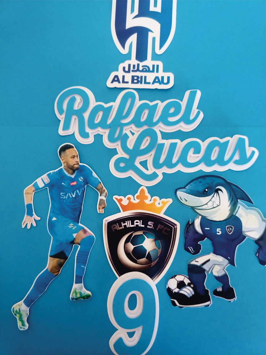 Topo de Bolo Neymar Al Hilal Futebol Arquivo de Corte