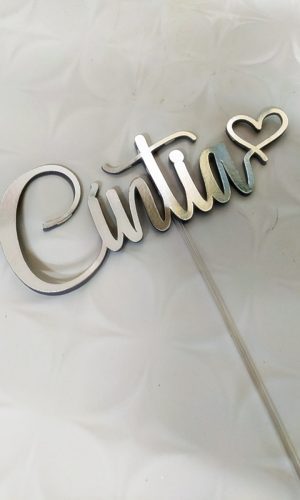 Topo de Bolo Nome com Glifo