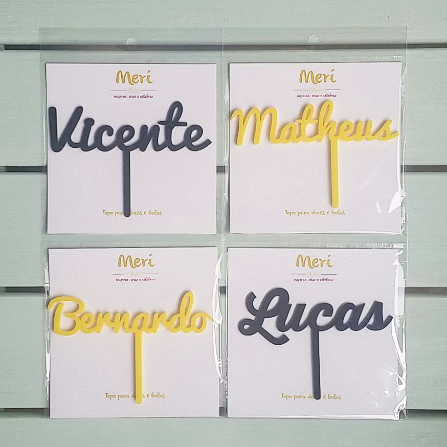 Topo de Bolo Nome Personalizado - Imagem 4