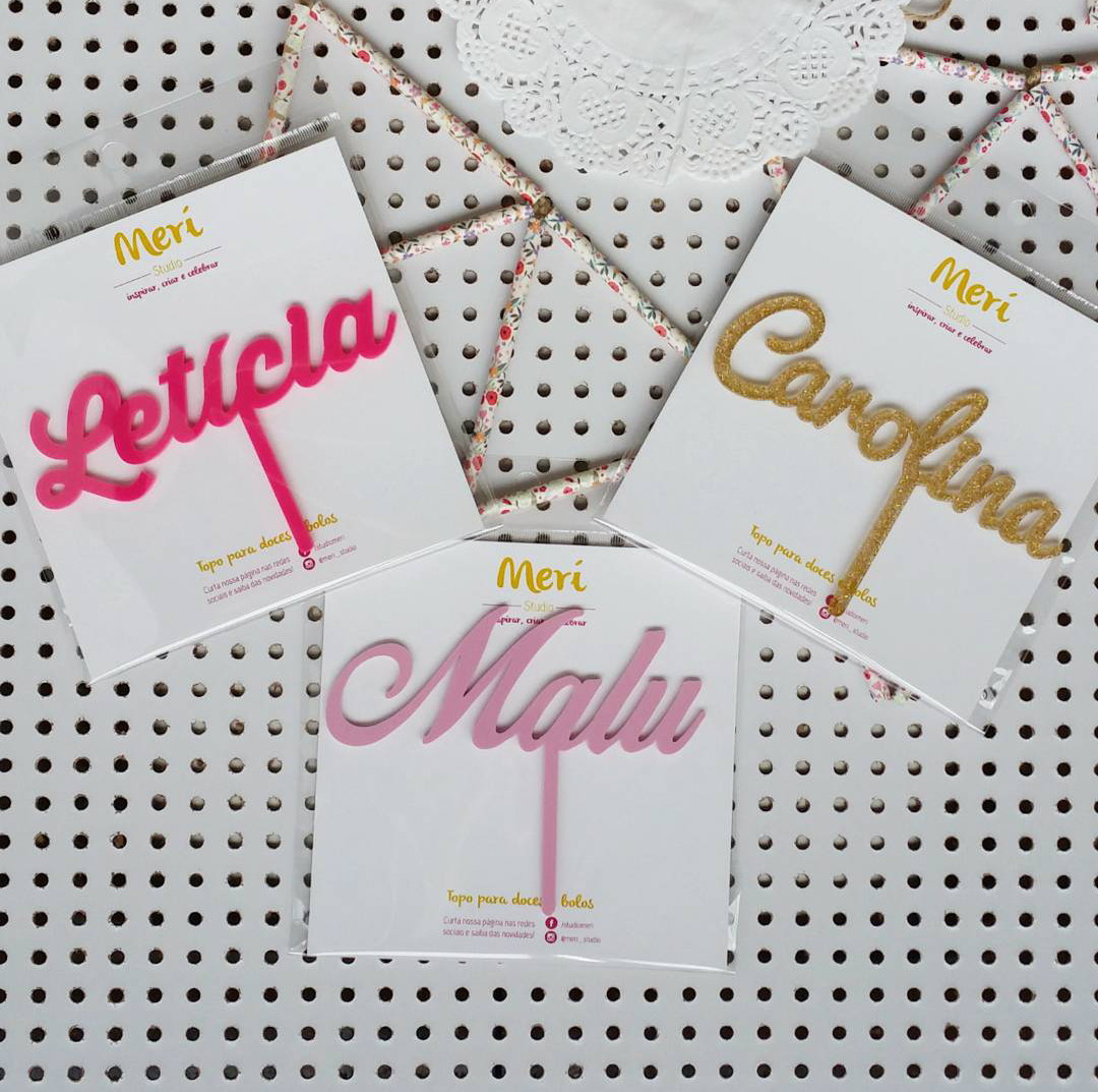 Topo de Bolo Nome Personalizado - Imagem 3