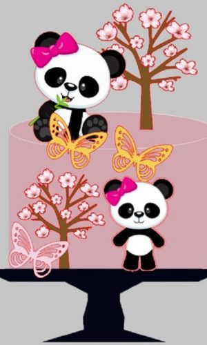 Topo de bolo Panda #46 - Arquivo Digital