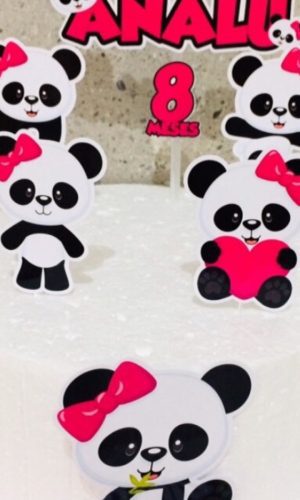 Topper de Bolo Panda (arquivo de Corte) 4 Por 10,00