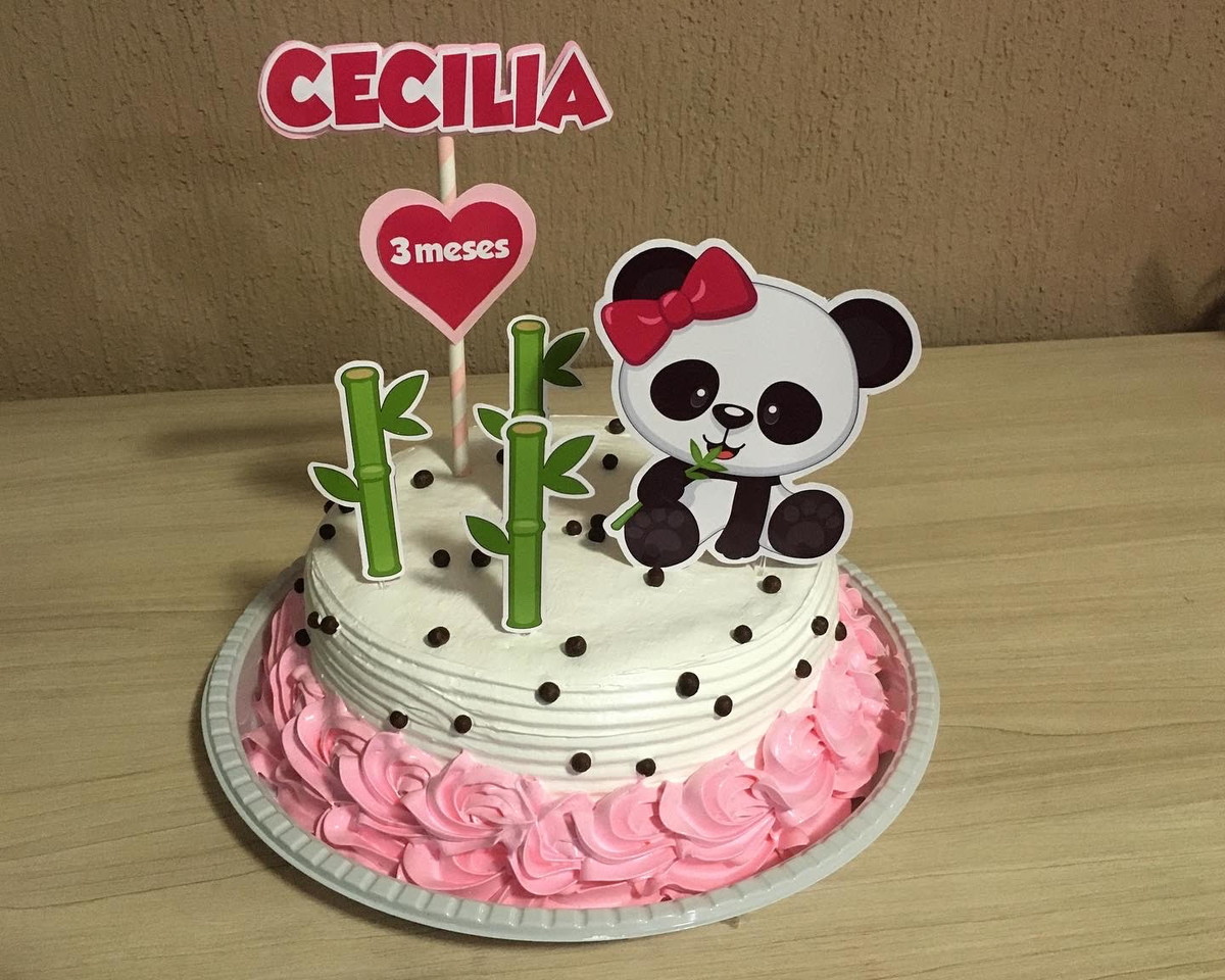 Topo de Bolo Panda Cute - Imagem 2