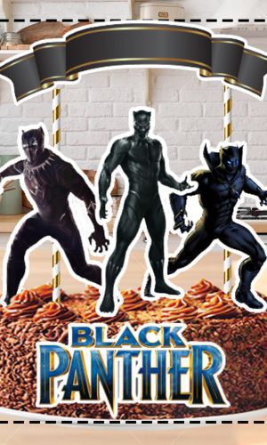 Topo de Bolo Pantera Negra - Arquivo Digital