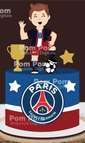 Topo de Bolo Paris Saint Germain Arquivo de Corte