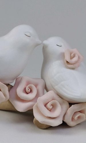 Topo de Bolo passarinhos, pombinhos para casamento