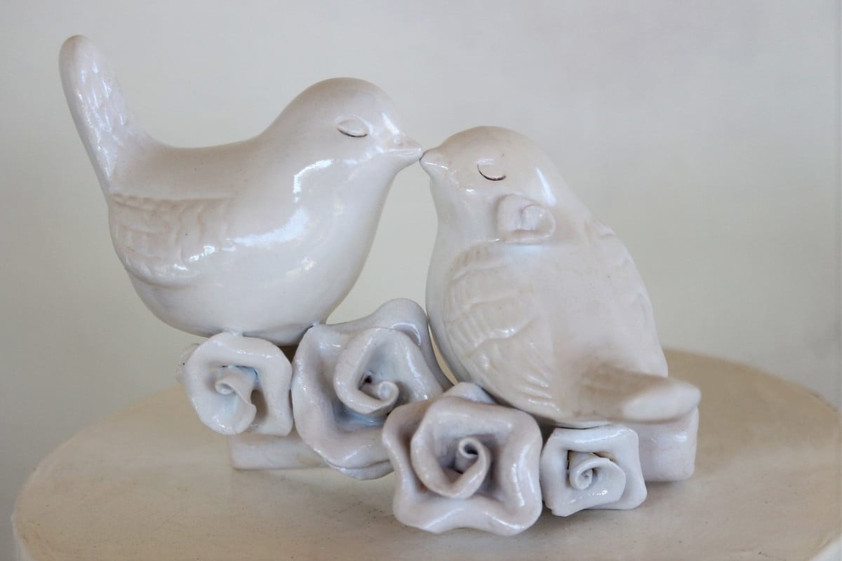 Topo de Bolo passarinhos, pombinhos para casamento - Imagem 3