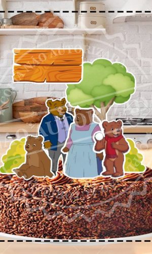 TOPO DE BOLO PEQUENO URSO - ARQUIVO DIGITAL