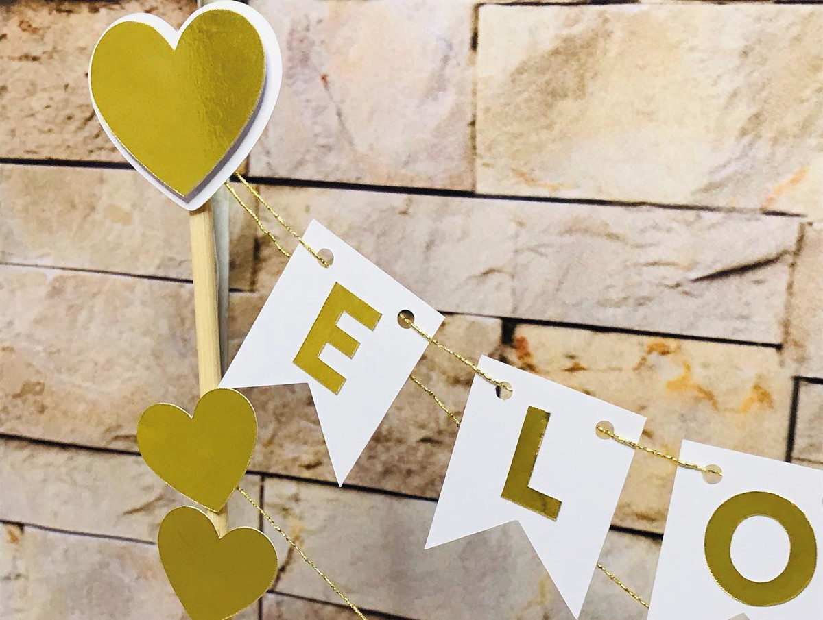 Topo De Bolo Personalizado Casamento Bandeirinhas - Imagem 5