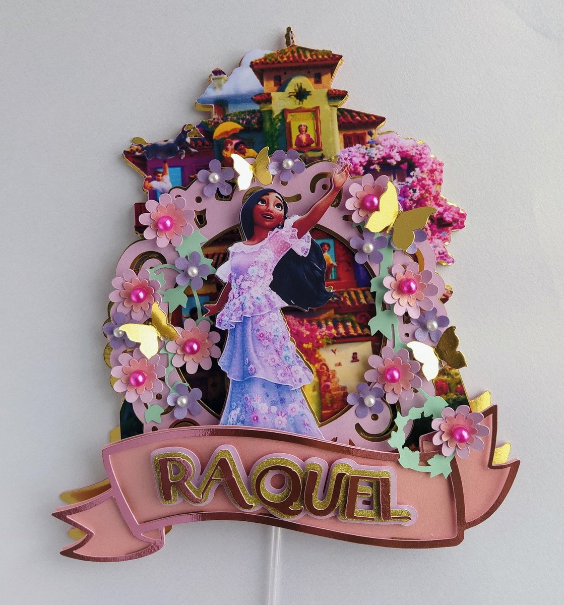 Topo De Bolo Personalizado Encanto Isabela - Imagem 3