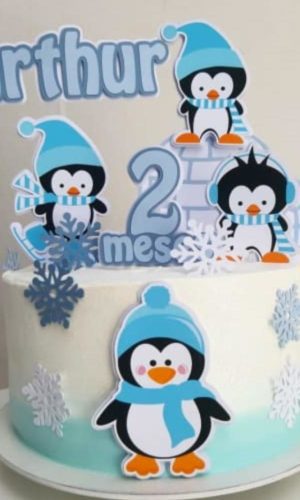 Topo de Bolo Pinguim