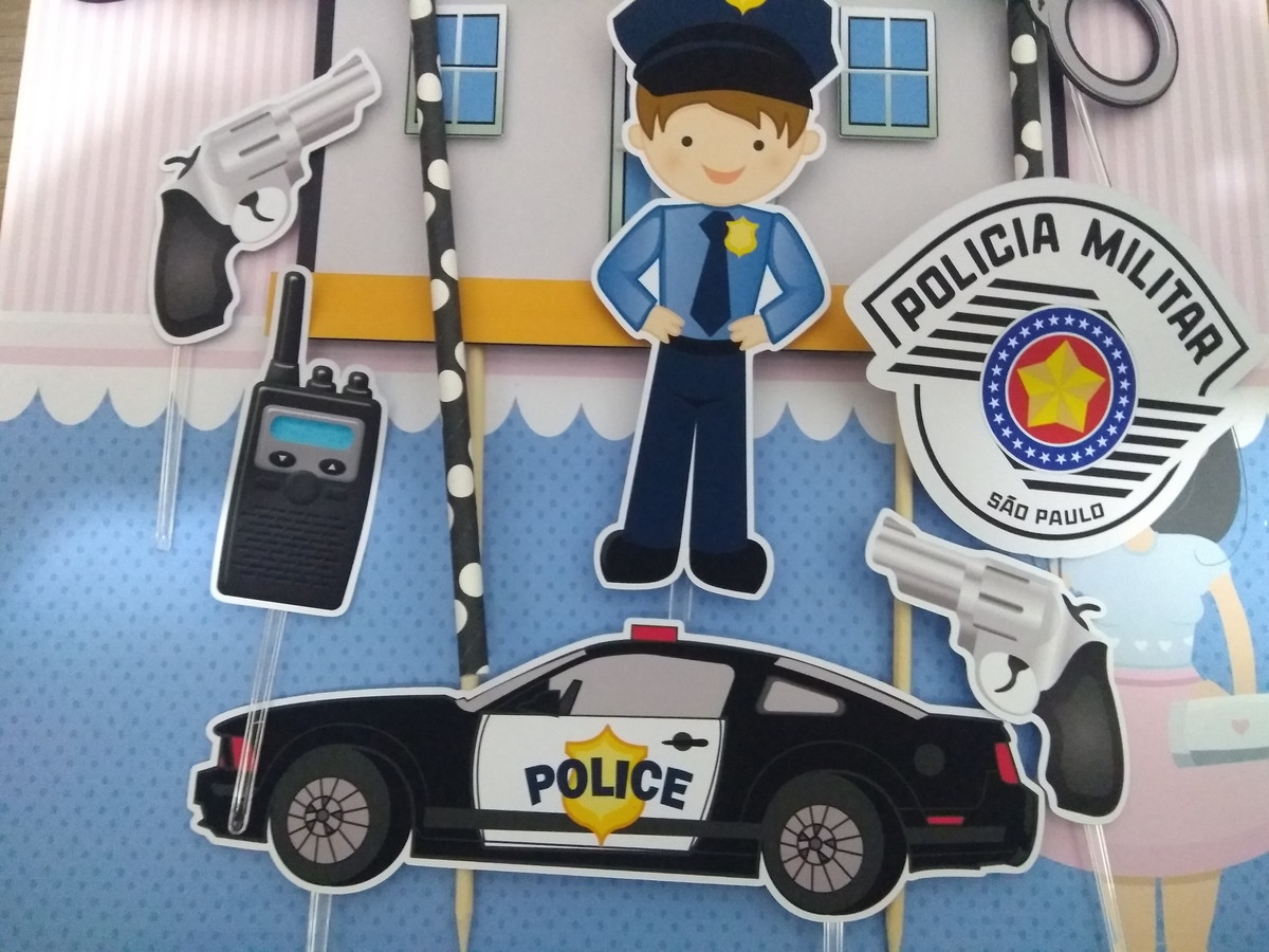 Topo de Bolo Policia - Imagem 5