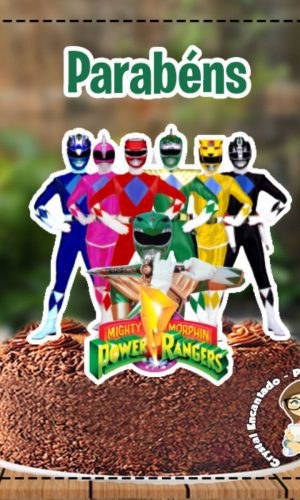 Topo de Bolo Power Rangers 4864 Arquivo Digital
