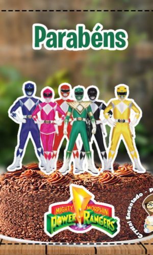 Topo de Bolo Power Rangers 4865 Arquivo Digital