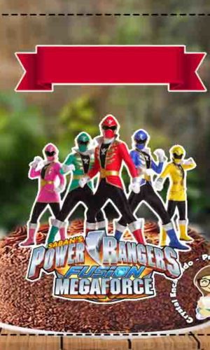 Topo de Bolo Power Rangers Mega Force - 3804 Arquivo Digital